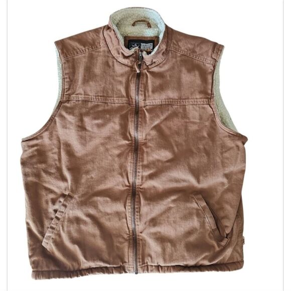 Canyon Guide Cotton Canvas Sherpa Lined Outdoor Workwear Barn Vest Sz XL - Picture 10 of 13